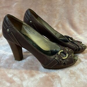 Coach Heather Brown Leather High Heeled Shoes 👠